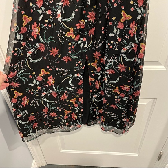 CeCe Off the Shoulder Black Floral Midi Dress - Picture 4 of 8